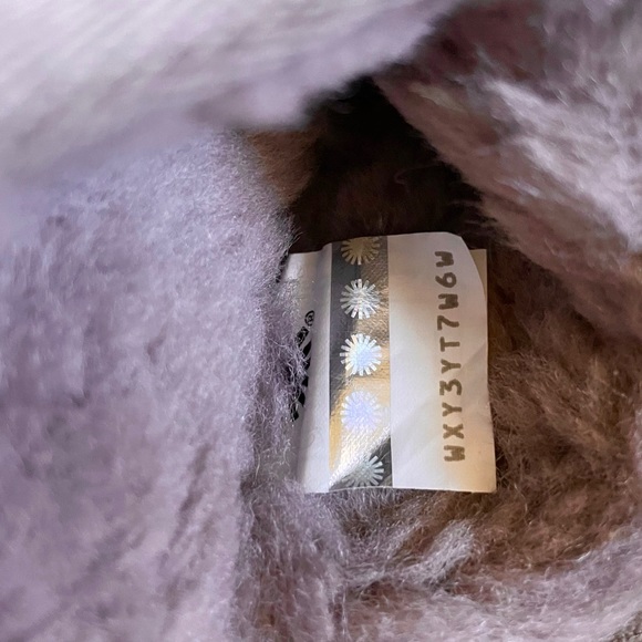 UGG Women’s Pearle Embossed Logo Stormy Grey Suede Slippers - Picture 8 of 8